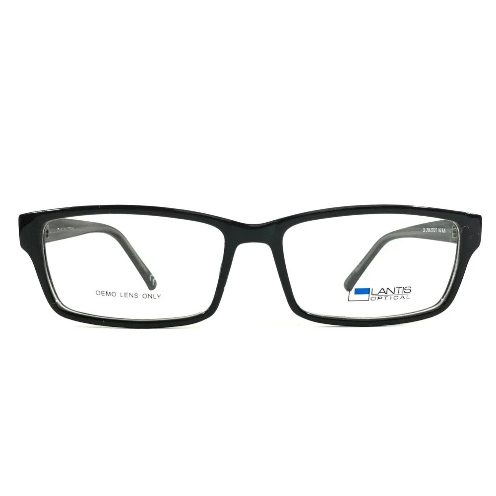 Lantis Optical Eyeglasses Frames CS L7006 BLK Black Rectangle Full Rim 57-17-145